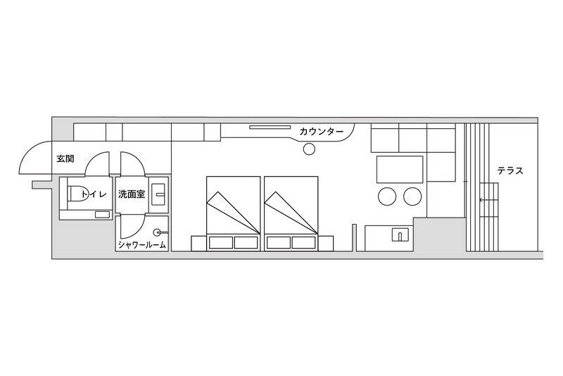 2ダブルベッドルーム