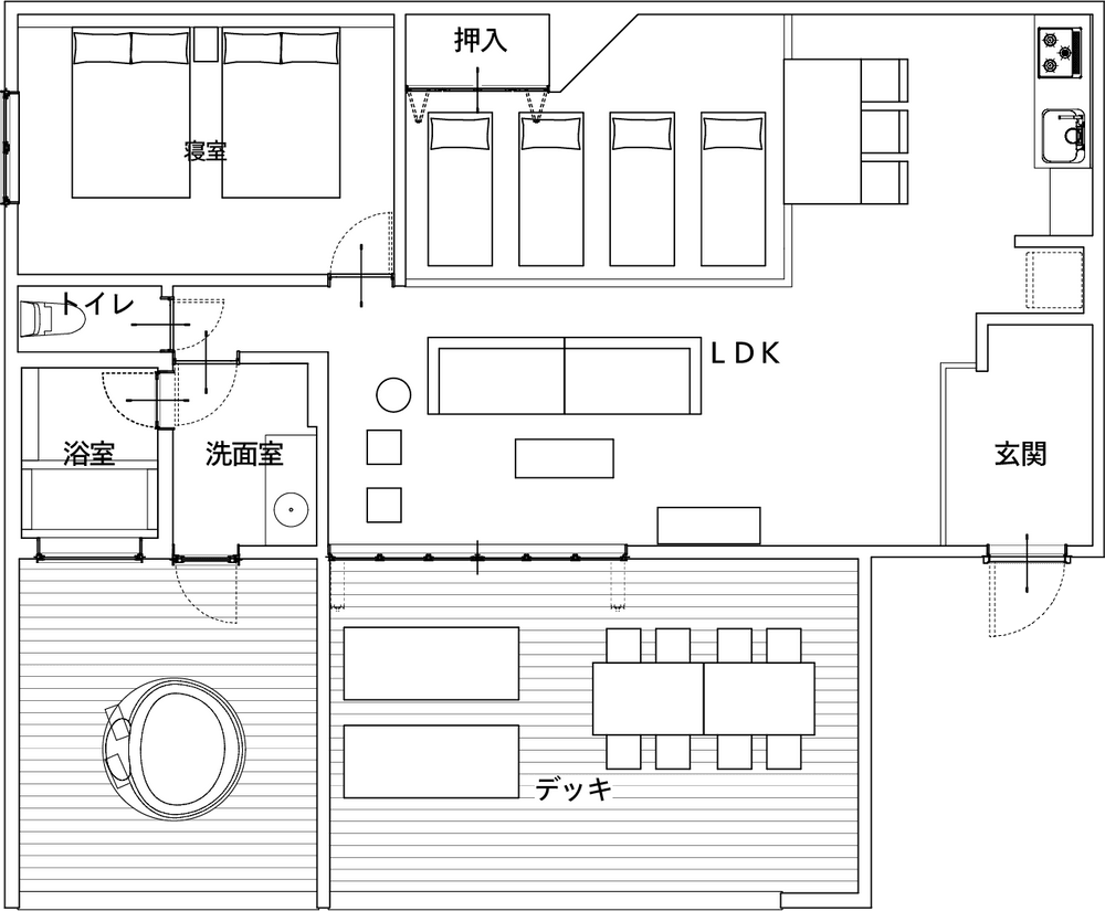 半露天ジャグジー付きのお部屋